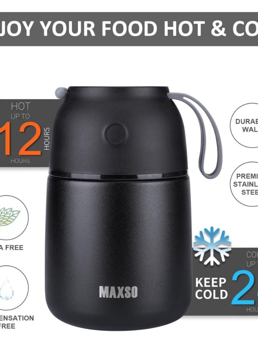 Insulated Thermo Food Jar for Hot & Cold Food for Kids Adult, 17&24 oz Soup Ther - Picture 5 of 6